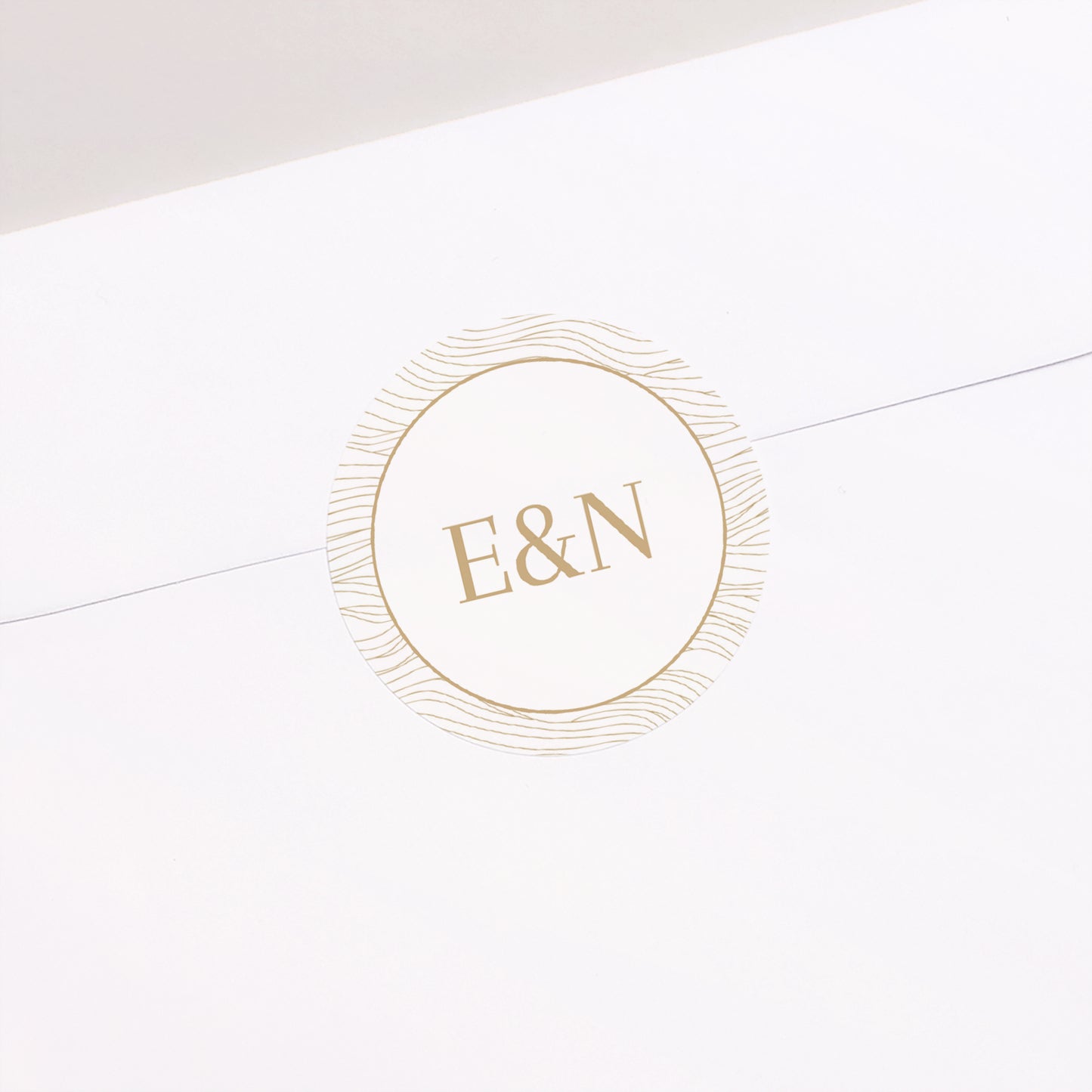 Sticker Hochzeit Rund goldene Wellen foto N° 2
