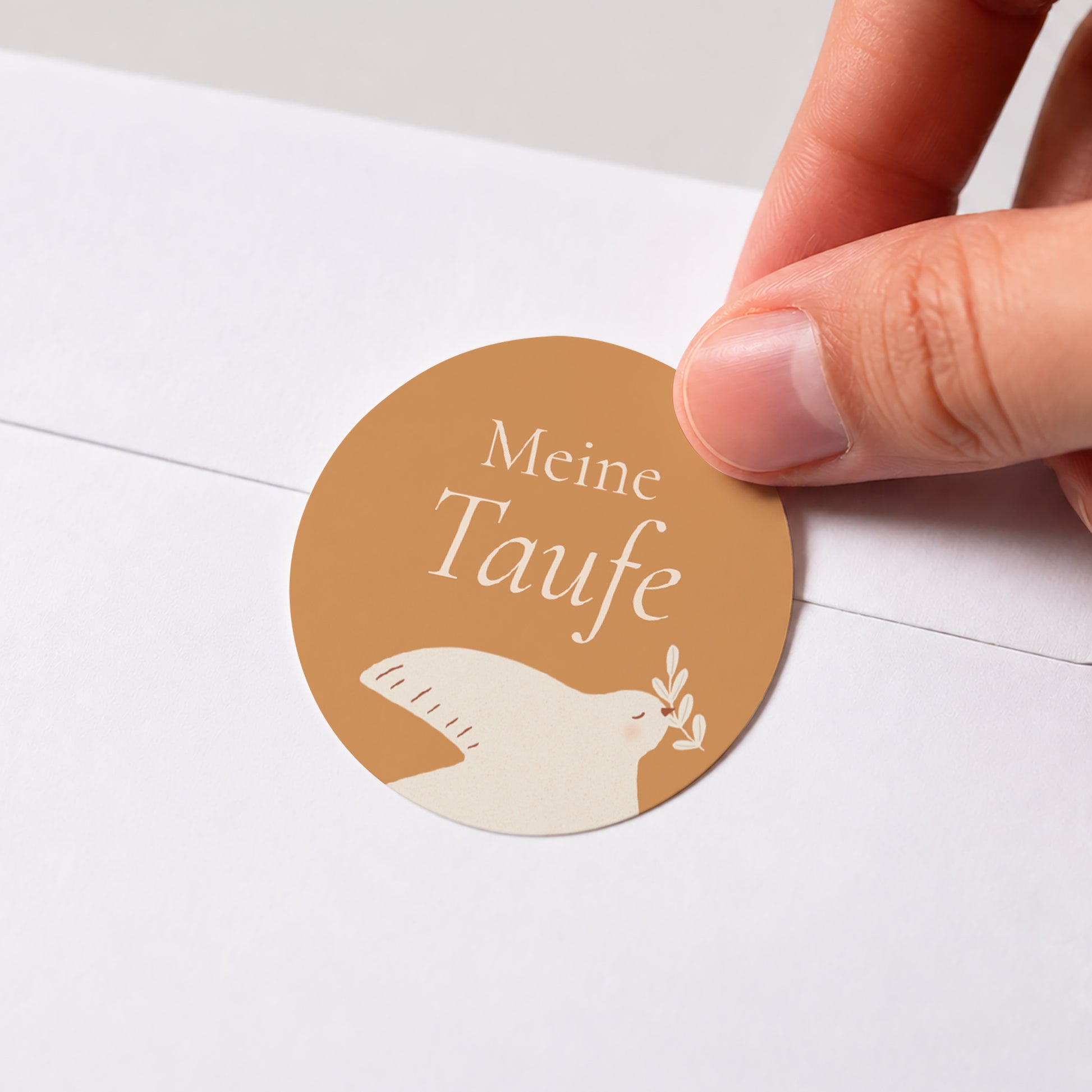 Sticker Taufe Rund Botenvogel foto N° 1
