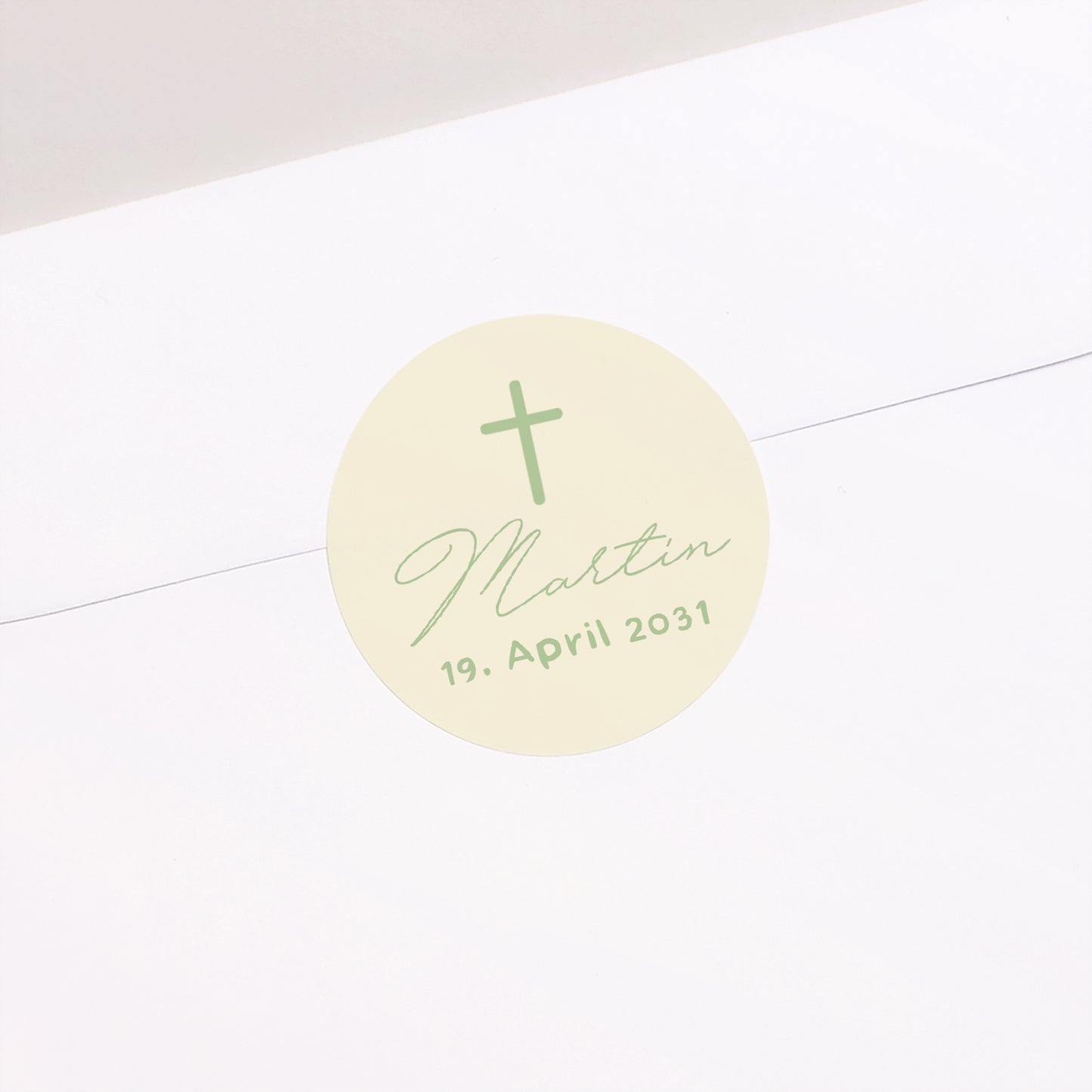 Sticker Taufe Rund Taufe mit Blumen foto N° 2