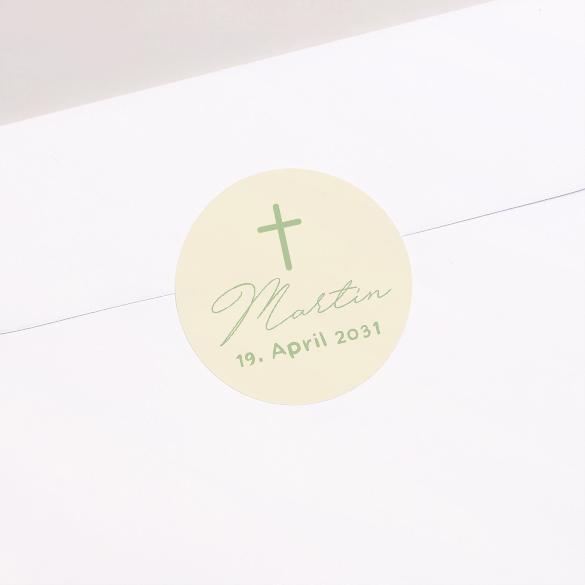 Sticker Taufe Rund Taufe mit Blumen foto N° 2