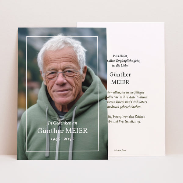 Trauerkarte PortraitPorträt foto