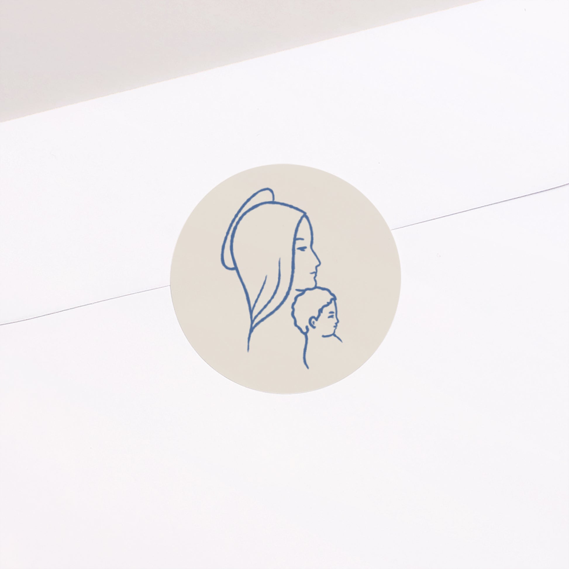 Sticker Taufe Rund Jungfrau mit Kind foto N° 2