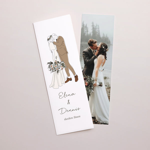 Dankeskarte Hochzeit Fotoautomaten Lesezeichen Böhmisches Paar foto