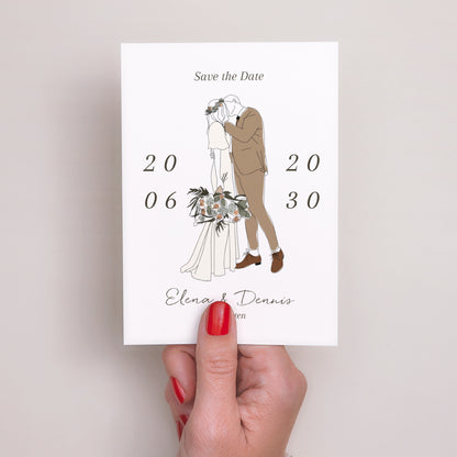 Save the date Karte Hochzeit Porträt Böhmisches Paar foto N° 2