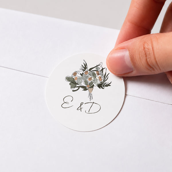 Sticker Hochzeit Rund Böhmisches Paar foto