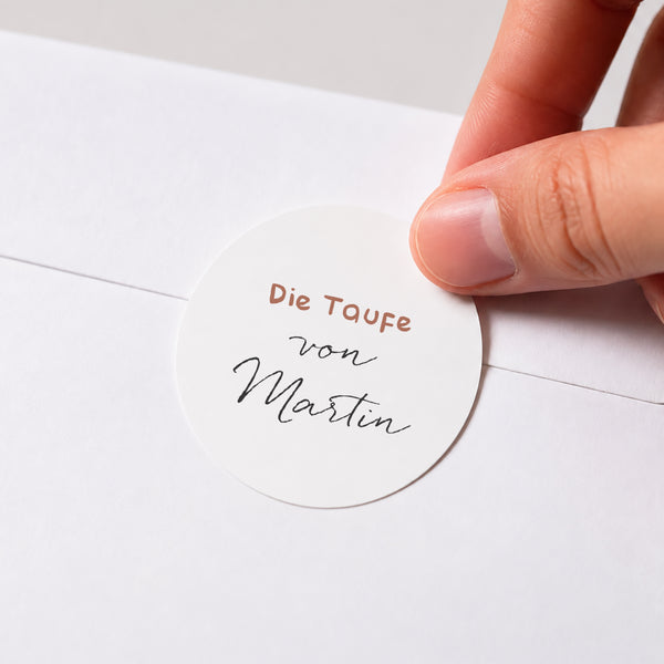 Sticker Taufe Rund Illustriertes Programm foto