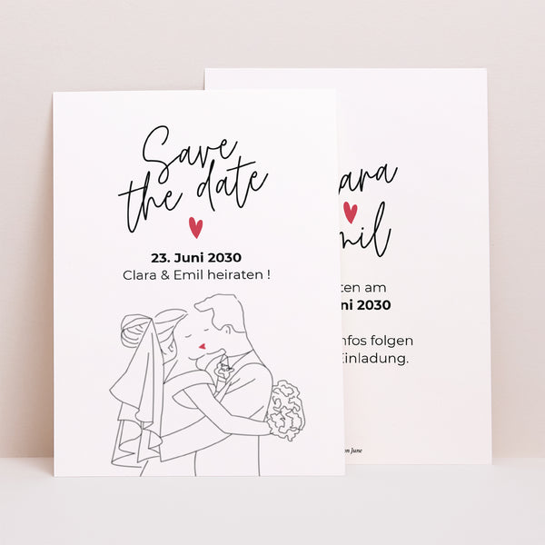 Save the date Karte Hochzeit Porträt foto