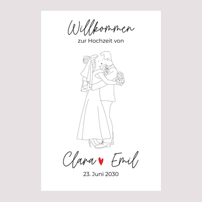 Begrüßungstafel Hochzeit Porträt 60 x 90 cm foto N° 2