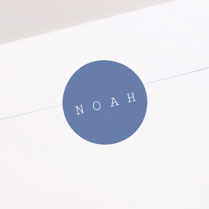 Sticker Taufe Rund Blau eingerahmt foto N° 2