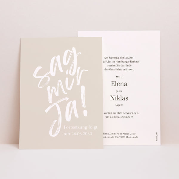 Hochzeitseinladung Sag ja foto