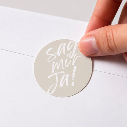 Sticker Hochzeit Rund Sag ja foto N° 1