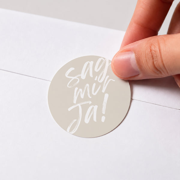 Sticker Hochzeit Rund Sag ja foto