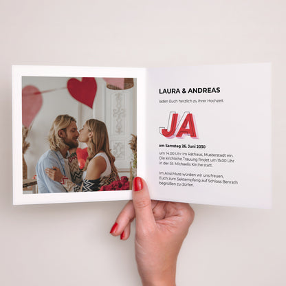 Hochzeitseinladung Doppelflügelfenster foto N° 2