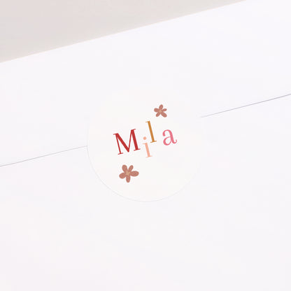 Sticker Geburt Rund Typo Farben foto N° 2