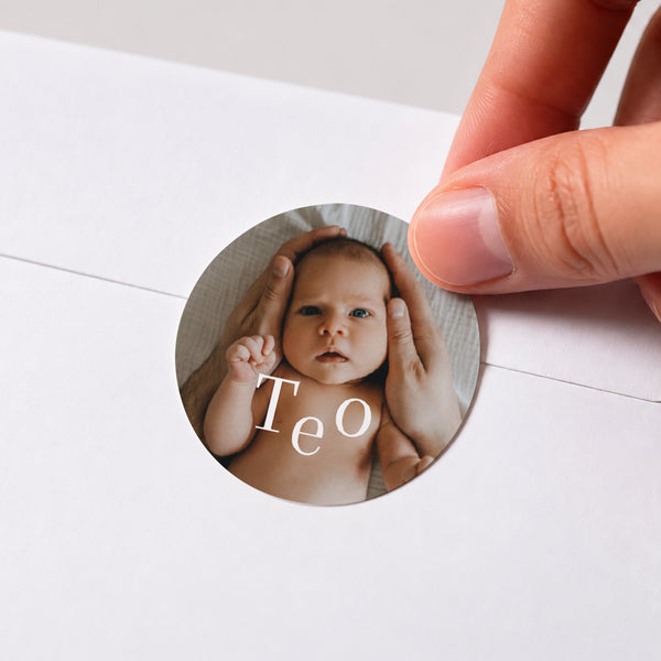 Sticker Geburt Rund Full photo foto