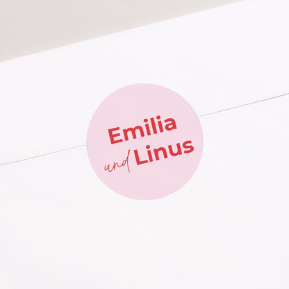 Sticker Hochzeit Rund Letterpresse foto N° 2