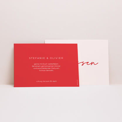 Einladungskarte Hochzeit Landschaft Rot & Creme II foto N° 2