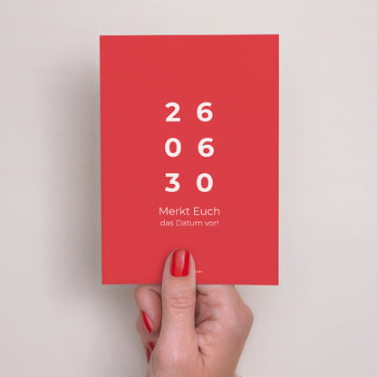 Save the date Karte Hochzeit Porträt Rot & Creme II foto N° 3