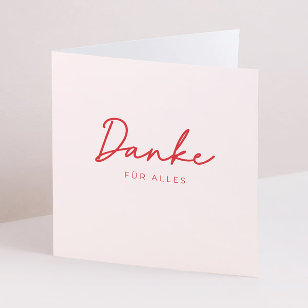 Dankeskarte Hochzeit Doppelflügelfenster Rot & Creme II foto