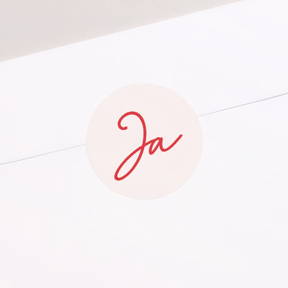 Sticker Hochzeit Rund Rot & Creme II foto N° 2