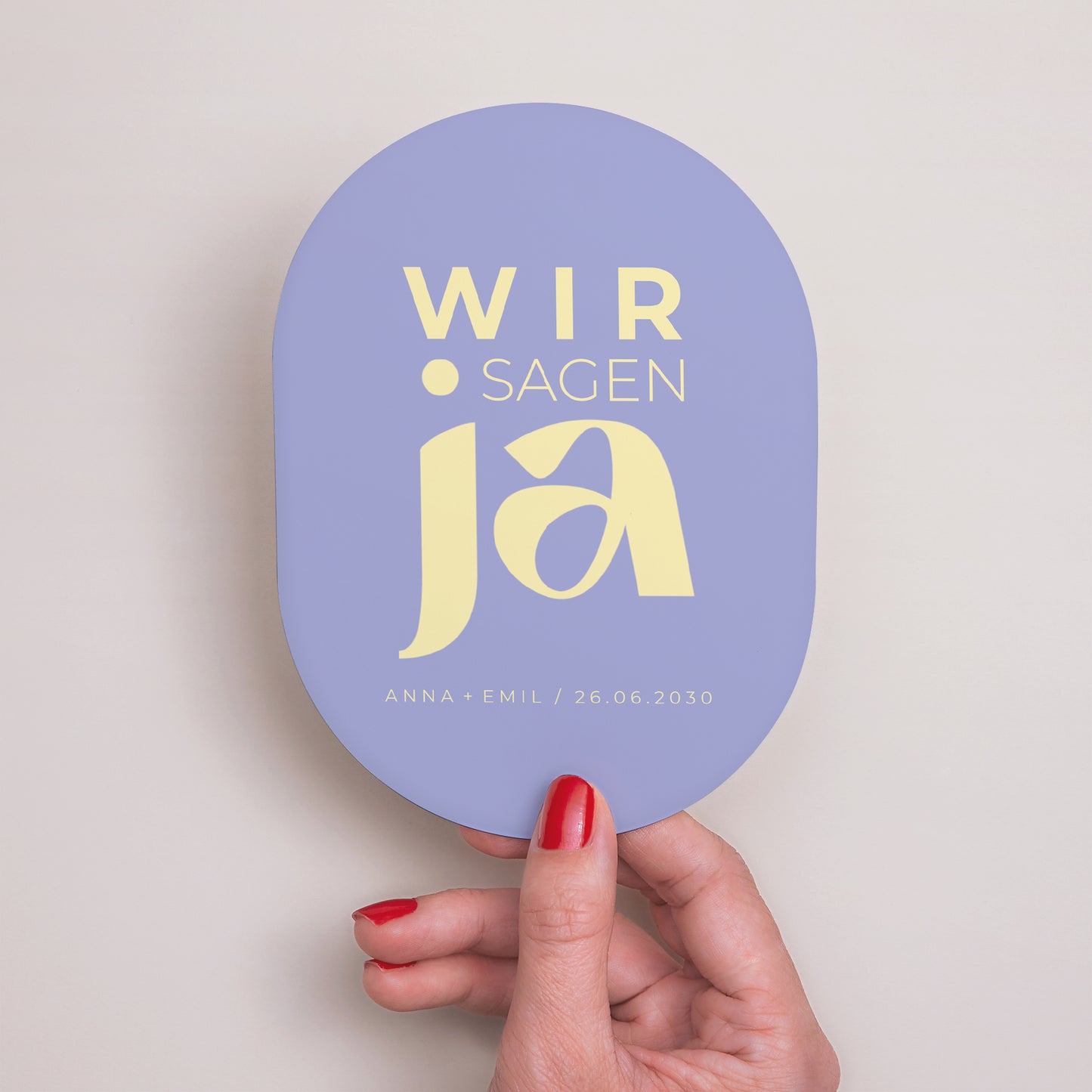 Hochzeitseinladung oval Gelbe Grafik foto N° 2