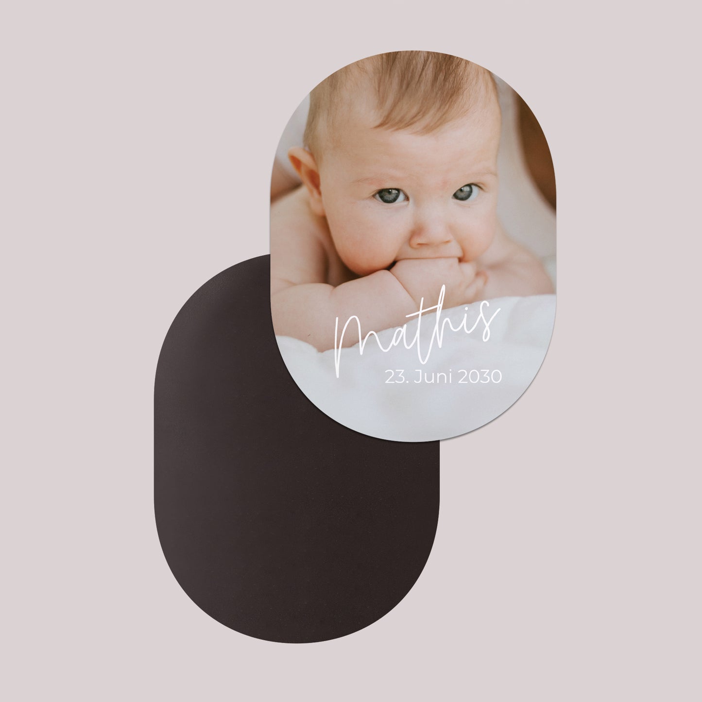 Geburtskarten 8er-Pack, magnetisch, oval single baby foto N° 2