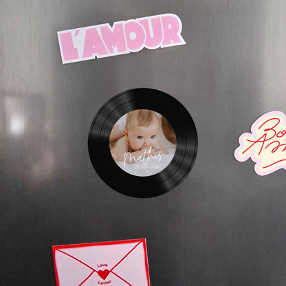 Geburtskarten Set von 8, magnetisch, rund, Ø 10 cm single baby foto N° 4
