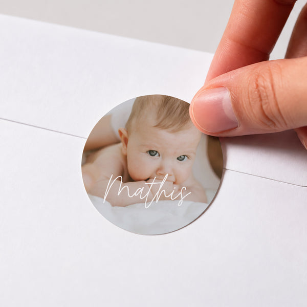 Sticker Geburt Rund single baby foto