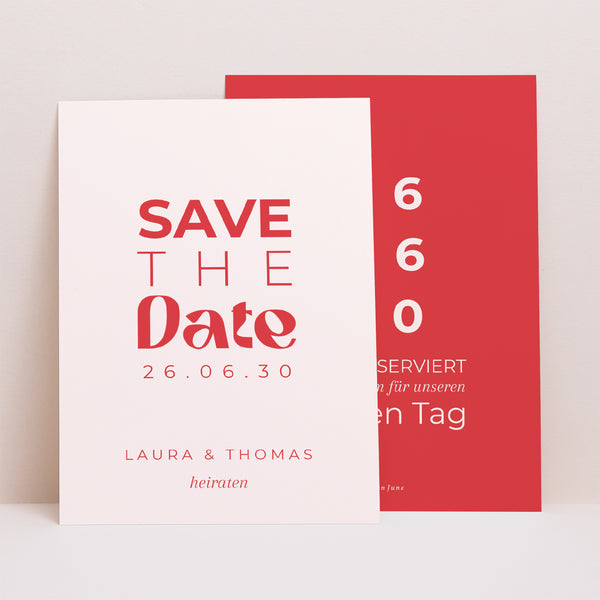 Save the date Karte Hochzeit Porträt Ja Herz. foto