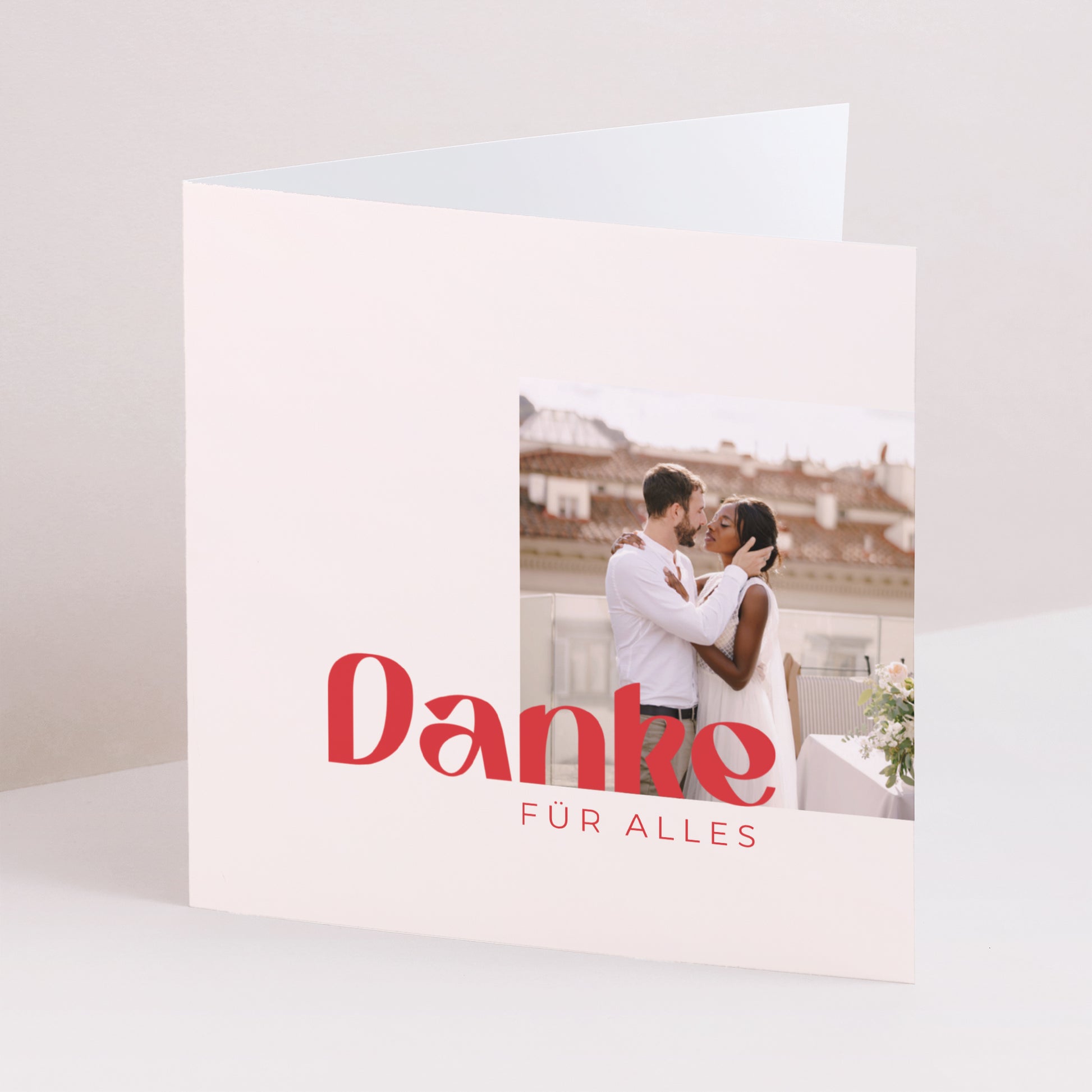 Dankeskarte Hochzeit Doppelflügelfenster Ja Herz. foto N° 1