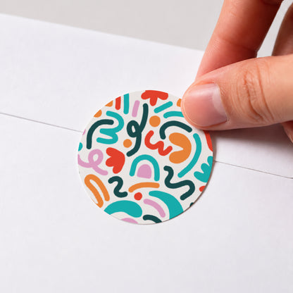Sticker Geburt Rund Pop-Art foto N° 1
