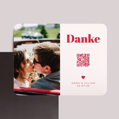 Dankeskarte Hochzeit Set von 8, magnetisch, Landschaft, rechteckige abgerundete Ecken Wir sagen ja foto N° 1