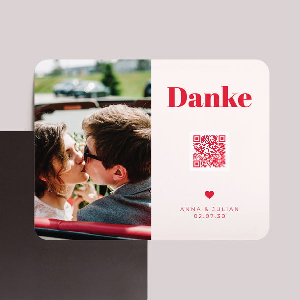 Dankeskarte Hochzeit Set von 8, magnetisch, Landschaft, rechteckige abgerundete Ecken Wir sagen ja foto
