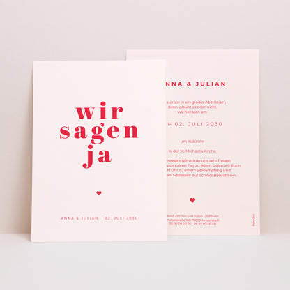 Hochzeitseinladung Wir sagen ja foto N° 1