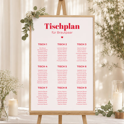 Sitzplan Hochzeit Porträt 60 x 90 cm Wir sagen ja foto N° 1