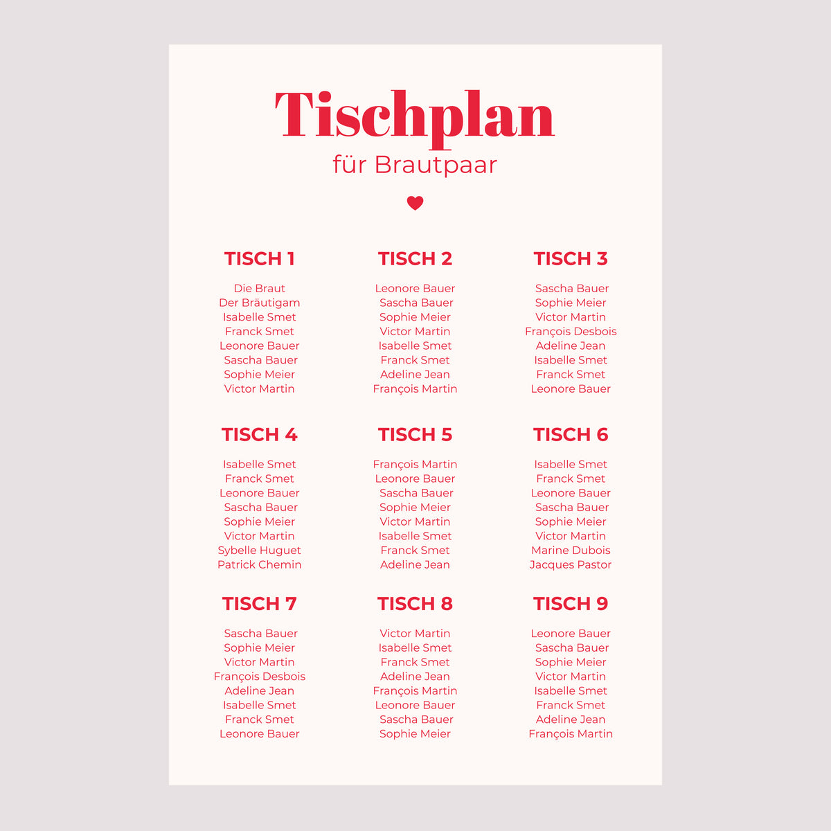 Sitzplan Hochzeit Porträt 60 x 90 cm Wir sagen ja foto N° 2