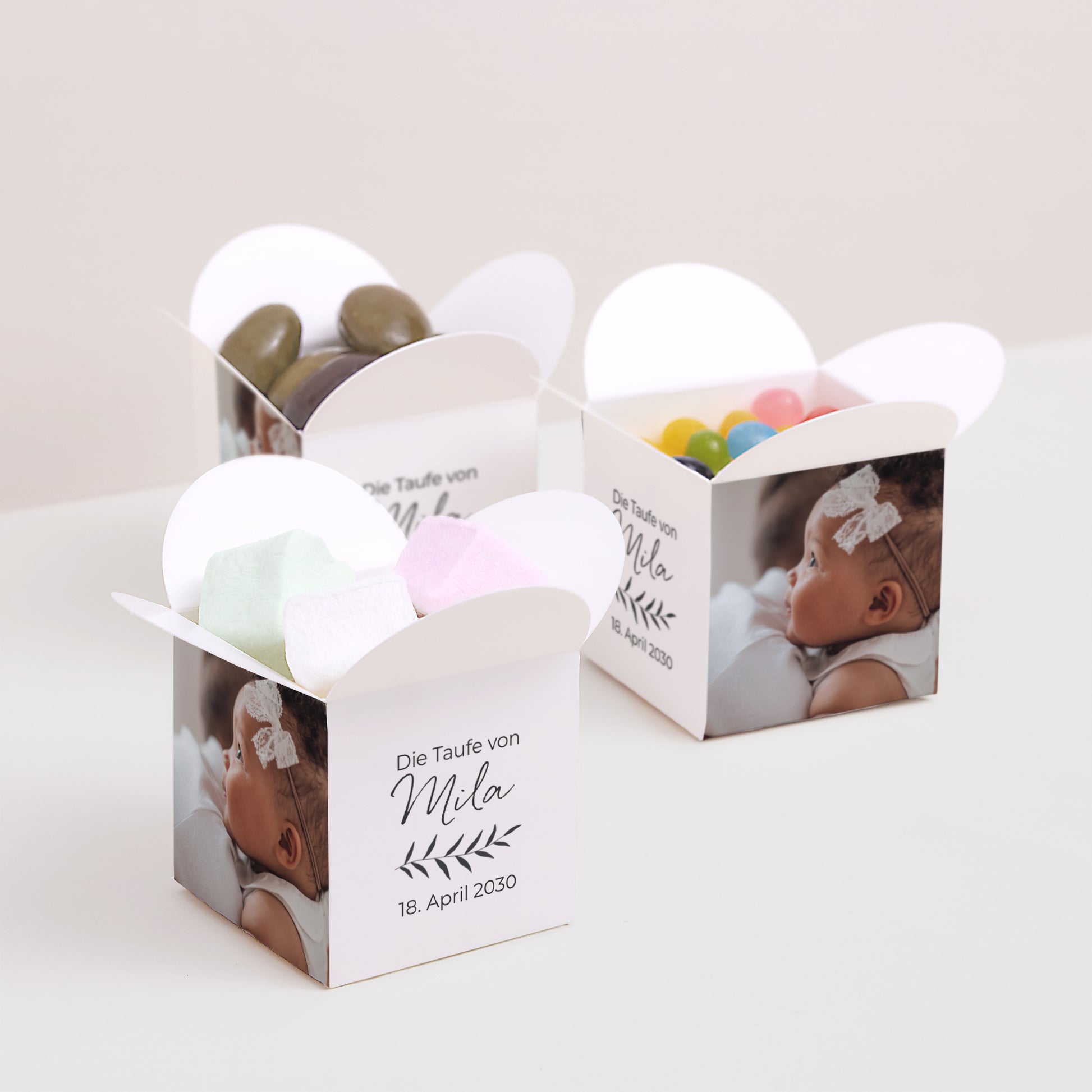 Geschenkbox Taufe Schmetterlingsöffnung Knuddell mich mit Küssen foto N° 3