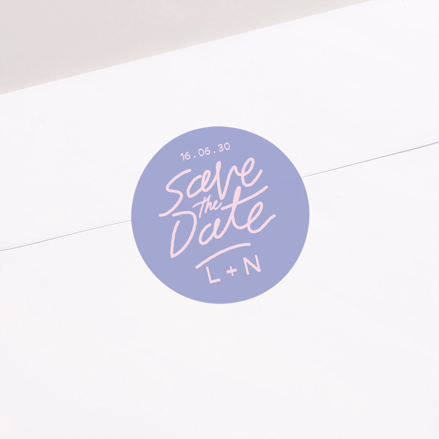 Sticker Hochzeit Rund Liebe in Achtzigerblau foto N° 2