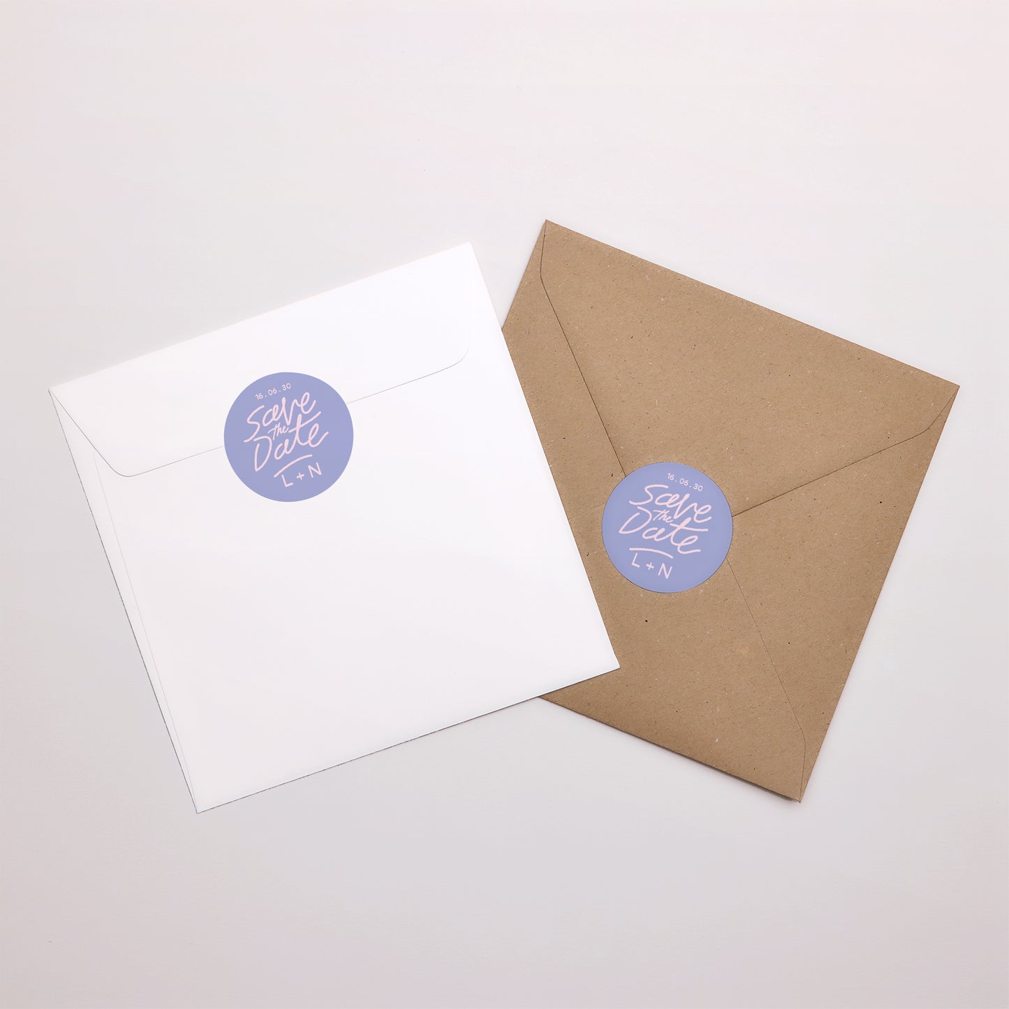 Sticker Hochzeit Rund Liebe in Achtzigerblau foto N° 4