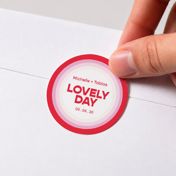 Sticker Hochzeit Rund Schöner Tag foto