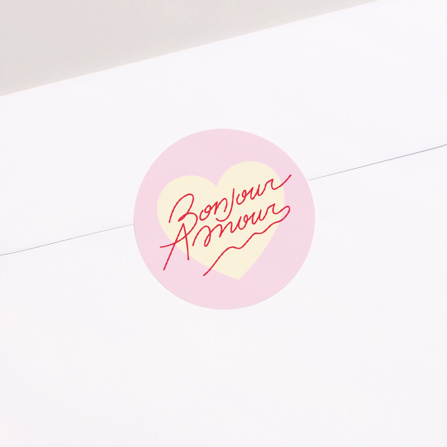 Sticker Hochzeit Rund Hallo Liebesrosa. foto N° 2