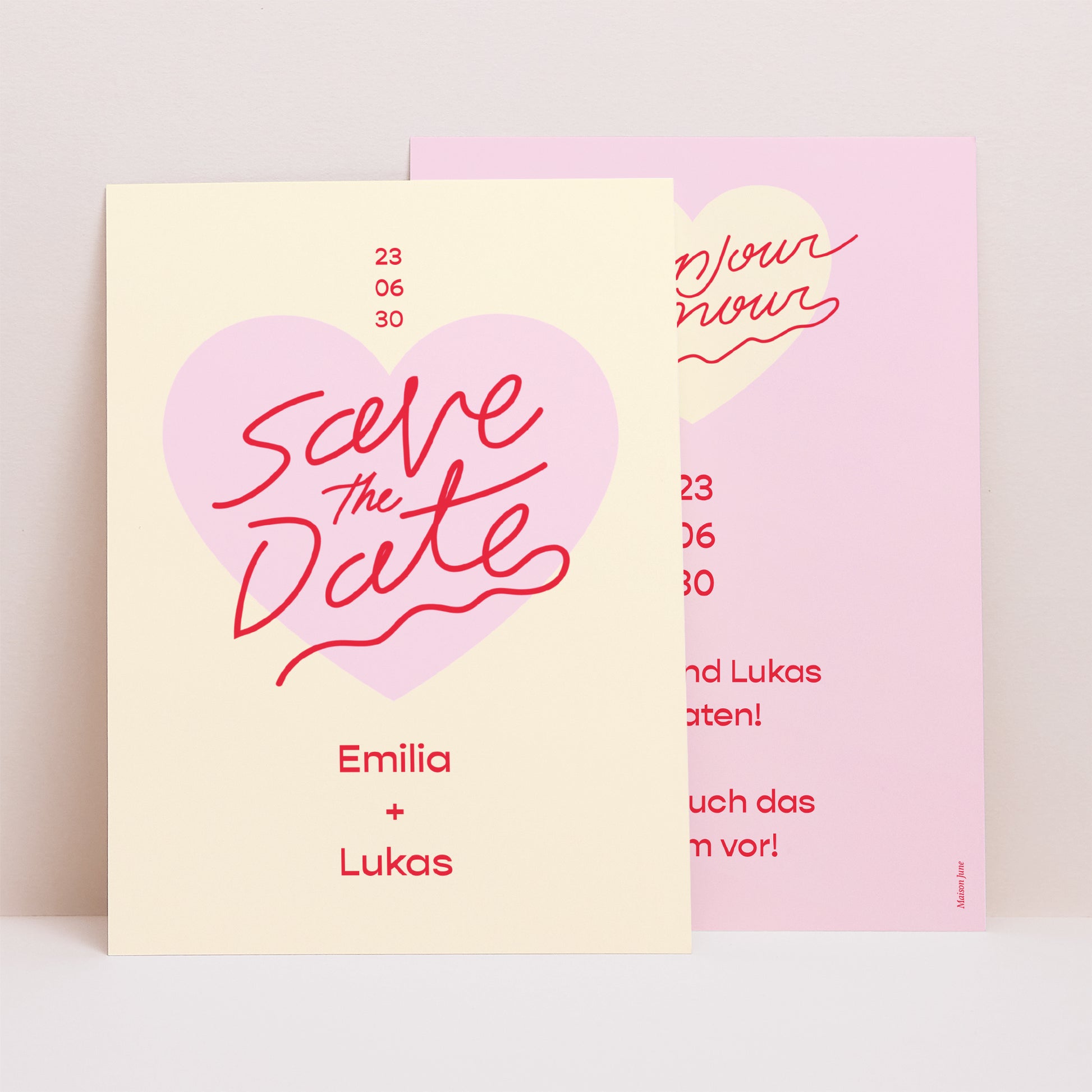 Save the date Karte Hochzeit Porträt Hallo Liebe Vanille. foto N° 1