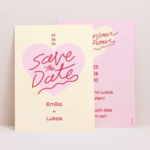 Save the date Karte Hochzeit Porträt Hallo Liebe Vanille. foto