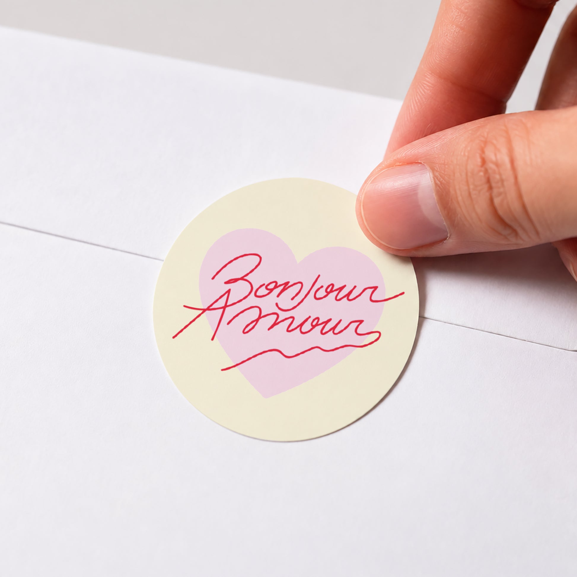 Sticker Hochzeit Rund Hallo Liebes Vanille. foto N° 1