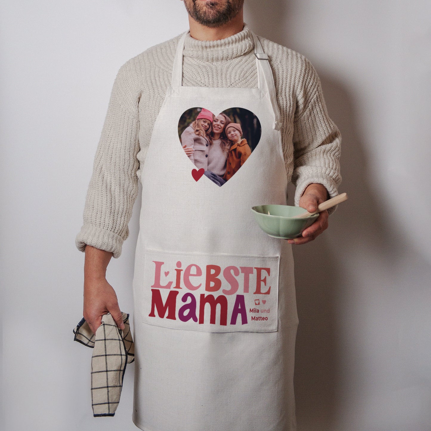 Schürze Objekte Natürliches Beige Mama Schatz V foto N° 1