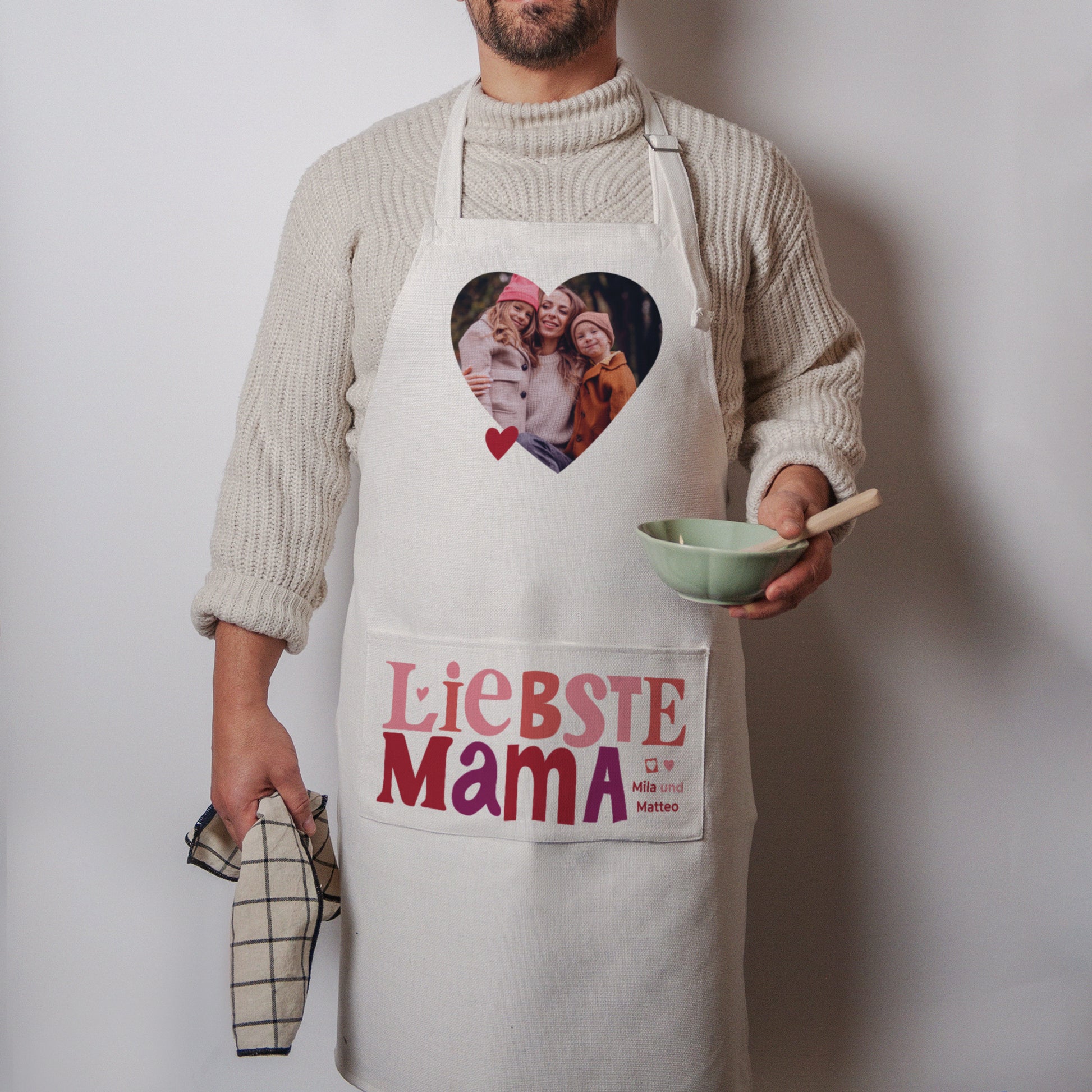 Schürze Objekte Natürliches Beige Mama Schatz V foto N° 1
