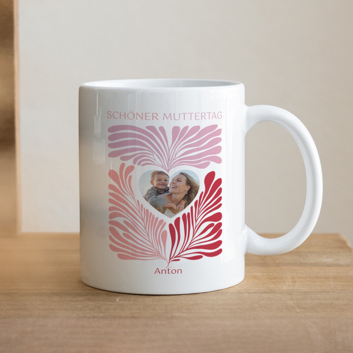 Tasse Objekte Weiß Rosa Laubwerk foto N° 1