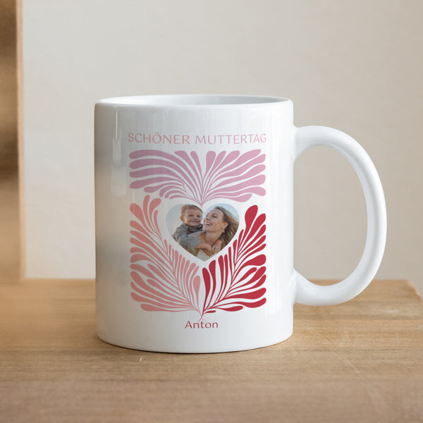 Tasse Objekte Weiß Rosa Laubwerk foto