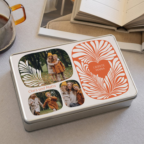 Metalldose Objekte rechteck, mit Schokolade gefüllt Bernsteingrün