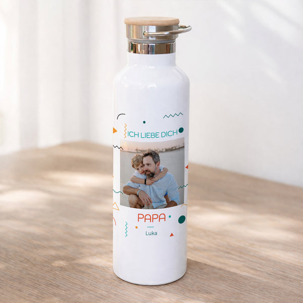 Trinkflasche Objekte 75 cl Ich liebe dich Papa. foto